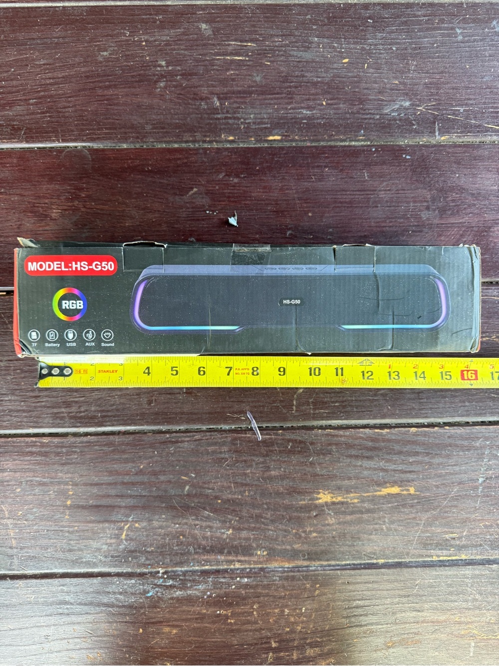 HS-G50 Portable Bluetooth Speaker RGB 10W 1200mAh USB AUX TF Black